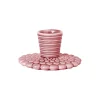 Dottir Nordic Design Lysestager-Pipanella Candlestick Bubble Lines, dusty rose