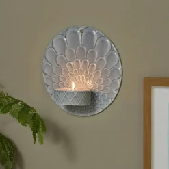 Dottir Nordic Design Lysestager * Pipanella Harlequin væghængt fyrfadsstage, blue/grey