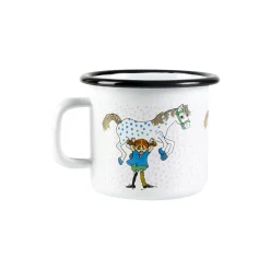 Muurla Kopper & Krus * Pippi emaljekrus pippi og hesten, hvid