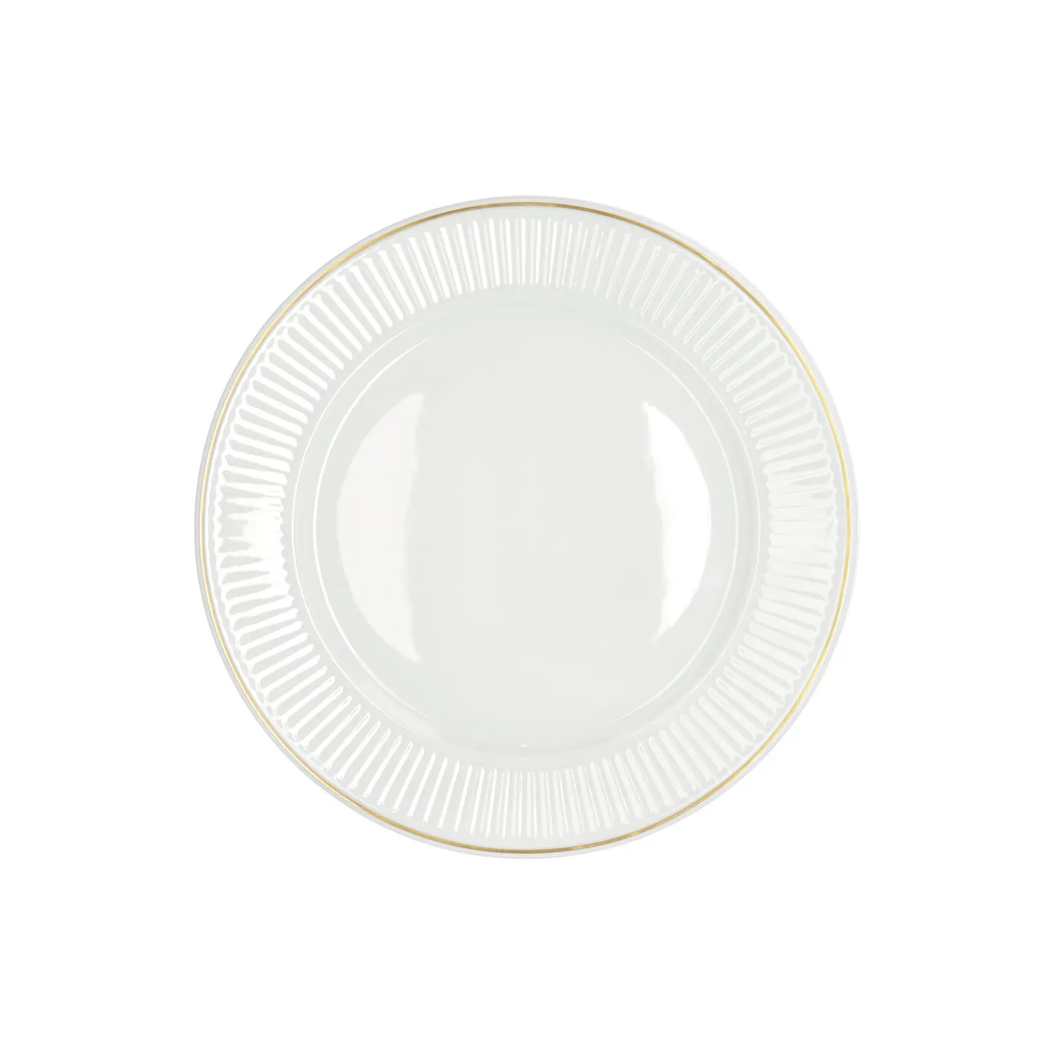 Pillivuyt Tallerkener * Plissé tallerken Ø 22 cm, hvid/guld
