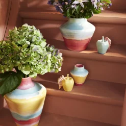 Kähler Vaser * Poppery vase, pink/mint/gul