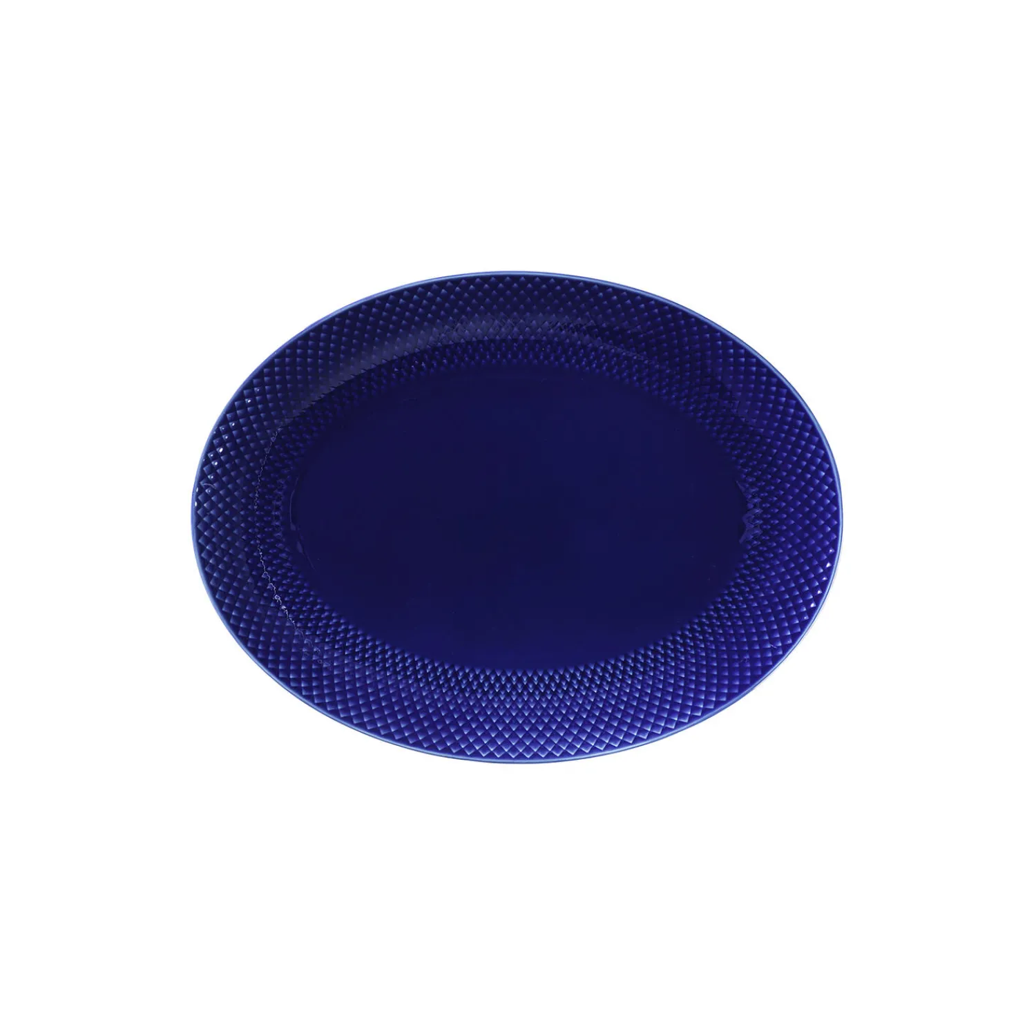 Lyngby Porcelæn Skåle & Fade-Rhombe Color ovalt serveringsfad, mørk blå