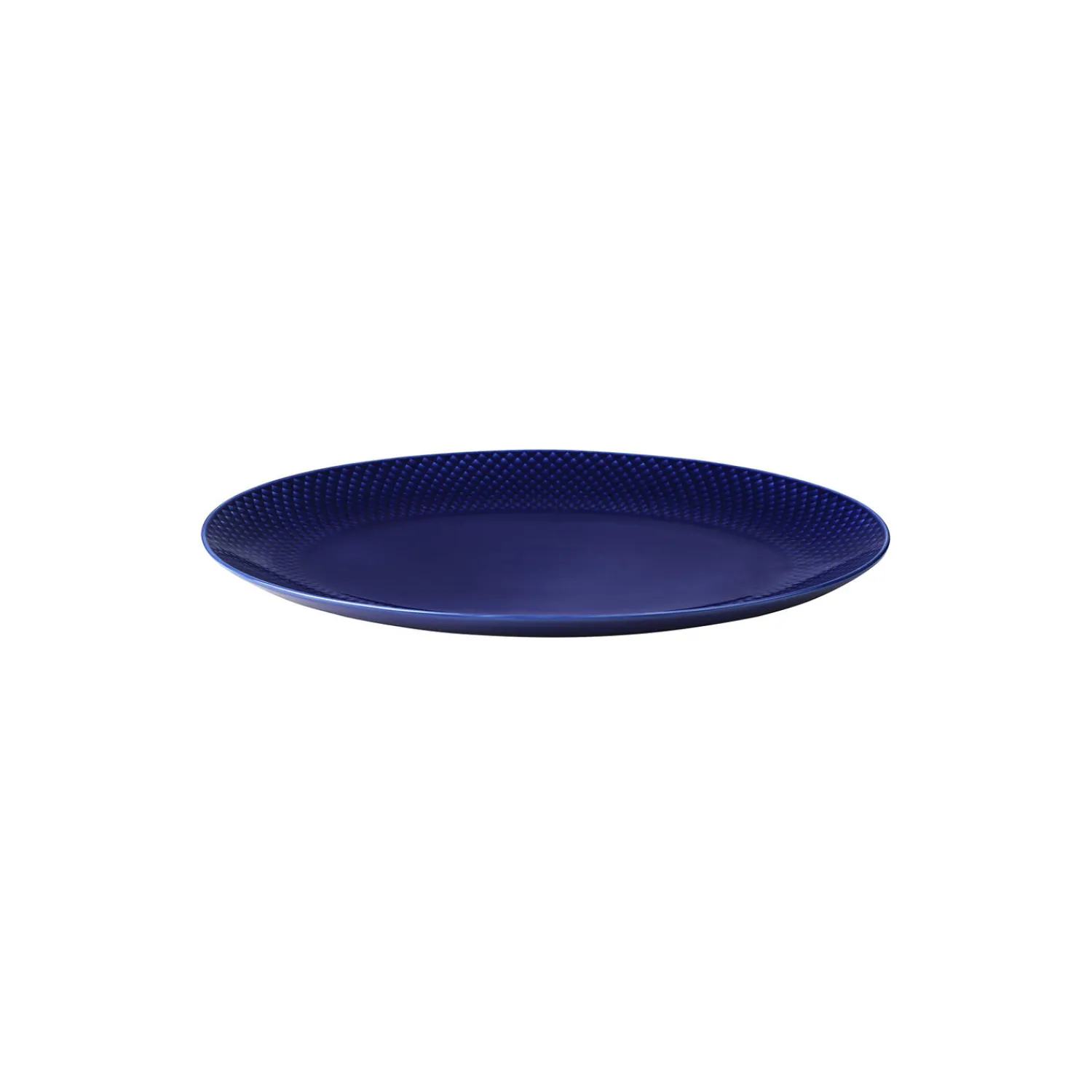 Lyngby Porcelæn Skåle & Fade-Rhombe Color ovalt serveringsfad, mørk blå
