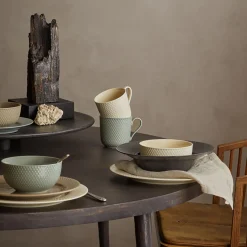 Lyngby Porcelæn Tallerkener * Rhombe Earth Frokosttallerken Ø 23 cm, clay