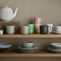 Lyngby Porcelæn Kopper & Krus * Rhombe Earth Krus med hank,