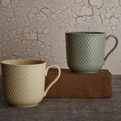 Lyngby Porcelæn Kopper & Krus-Rhombe Earth Krus med hank,