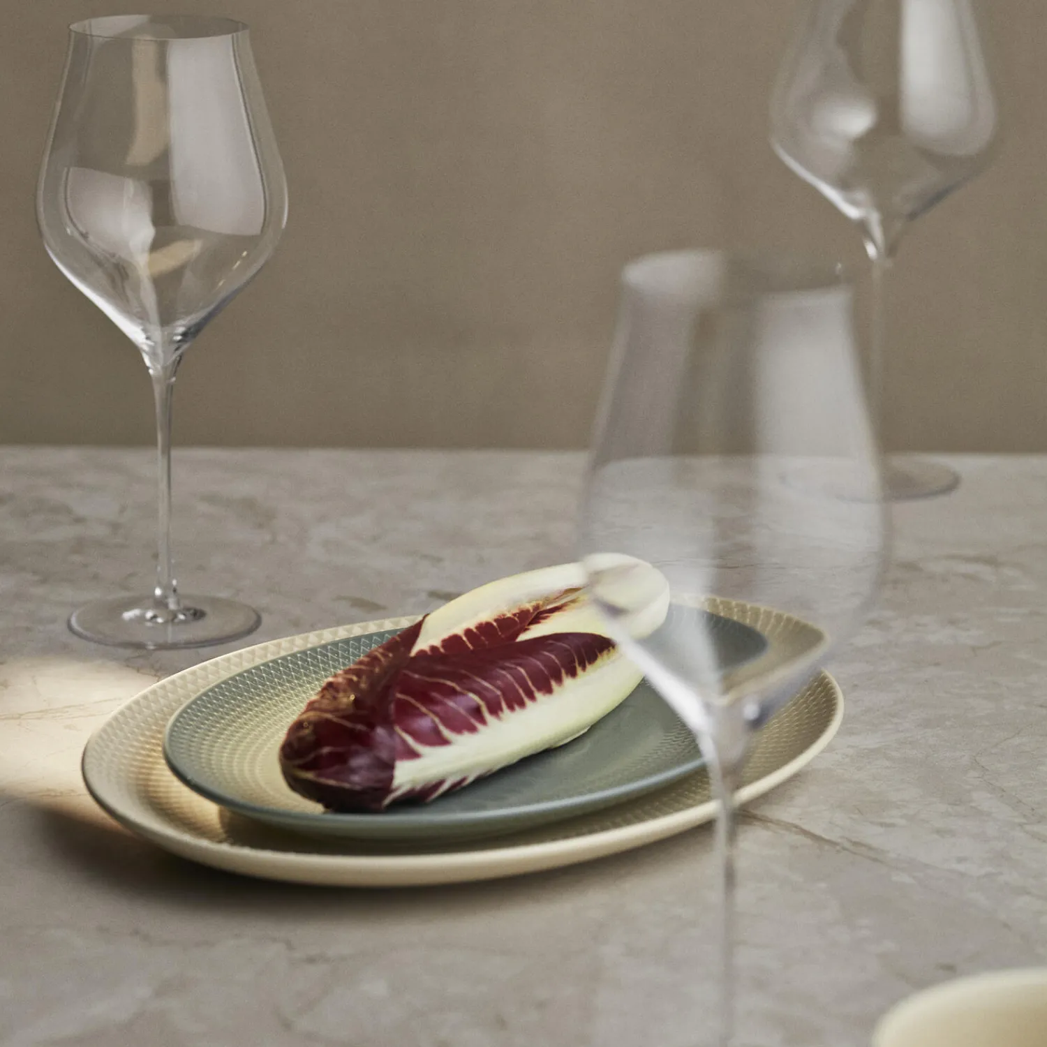 Lyngby Porcelæn Skåle & Fade-Rhombe Earth Ovalt serveringsfad,