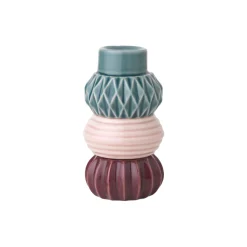 Dottir Nordic Design Lysestager-Samsurium Candlestack lysestage, mørk blå/pudder/aubergine