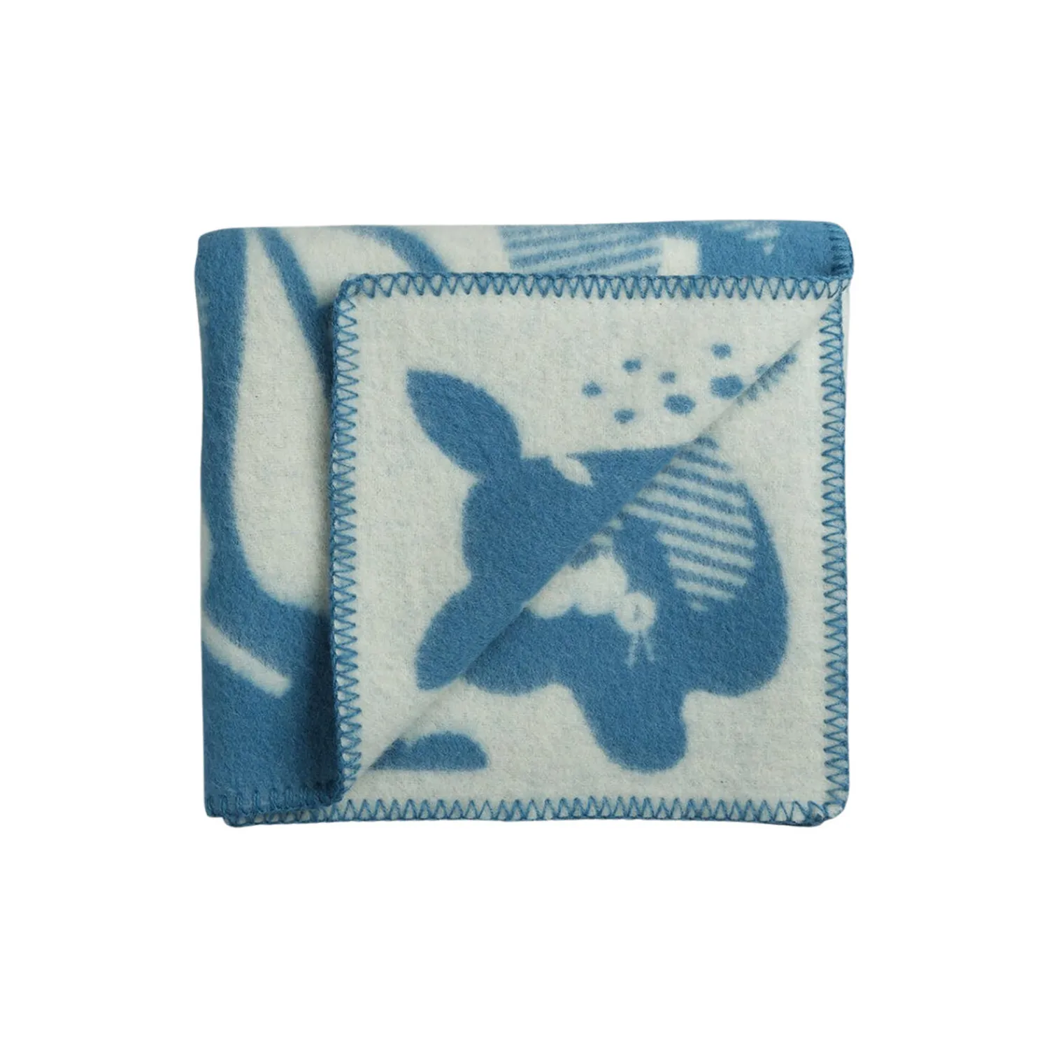 Røros Tweed Plaider-SKOGBUNN Half Size Throw, blue/natural