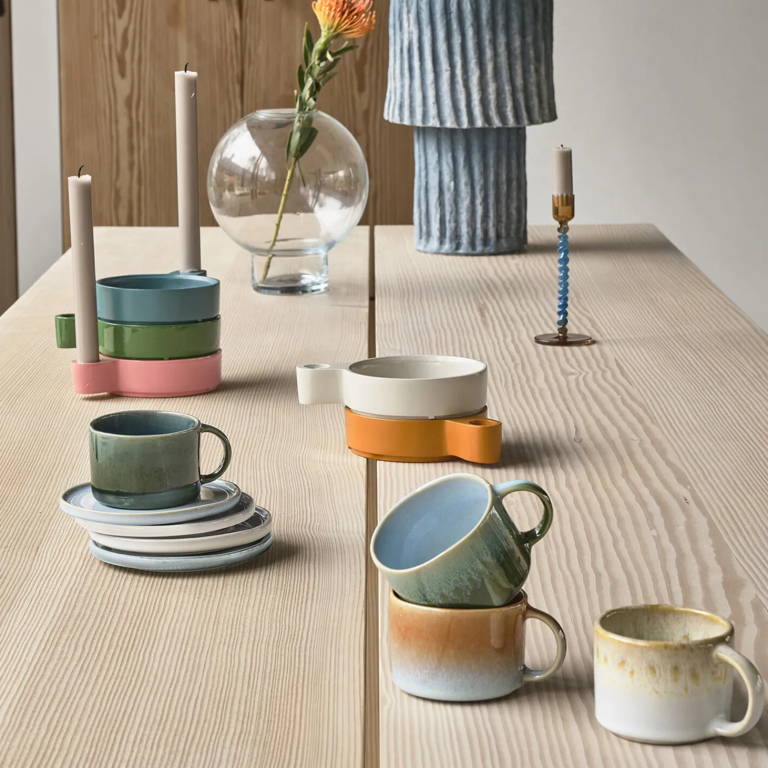 Villa Collection Kopper & Krus * Styles krus med hank 2 stk., grøn/blå