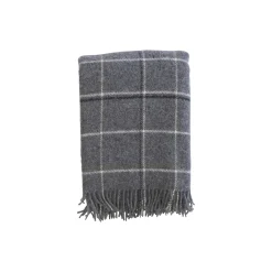 Klippan Yllefabrik Plaider * Tartan plaid, dark grey