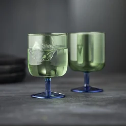 Lyngby Glas Glas-Torino vinglas 2 stk., grøn/blå