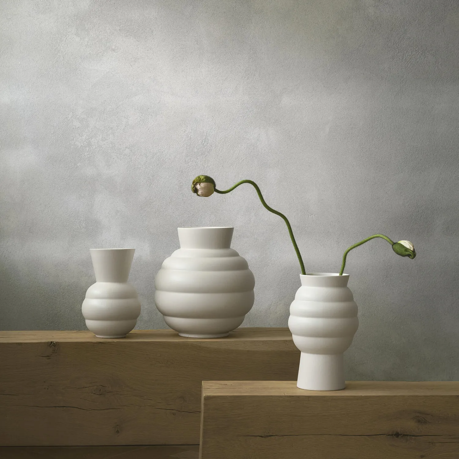 Knabstrup Keramik Vaser-Tortus Archie vase No 2, white