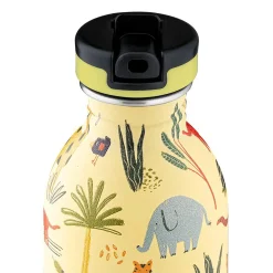 24Bottles To Go * Urban Drikkeflaske med Sports Låg og Stone Finish, jungle friends