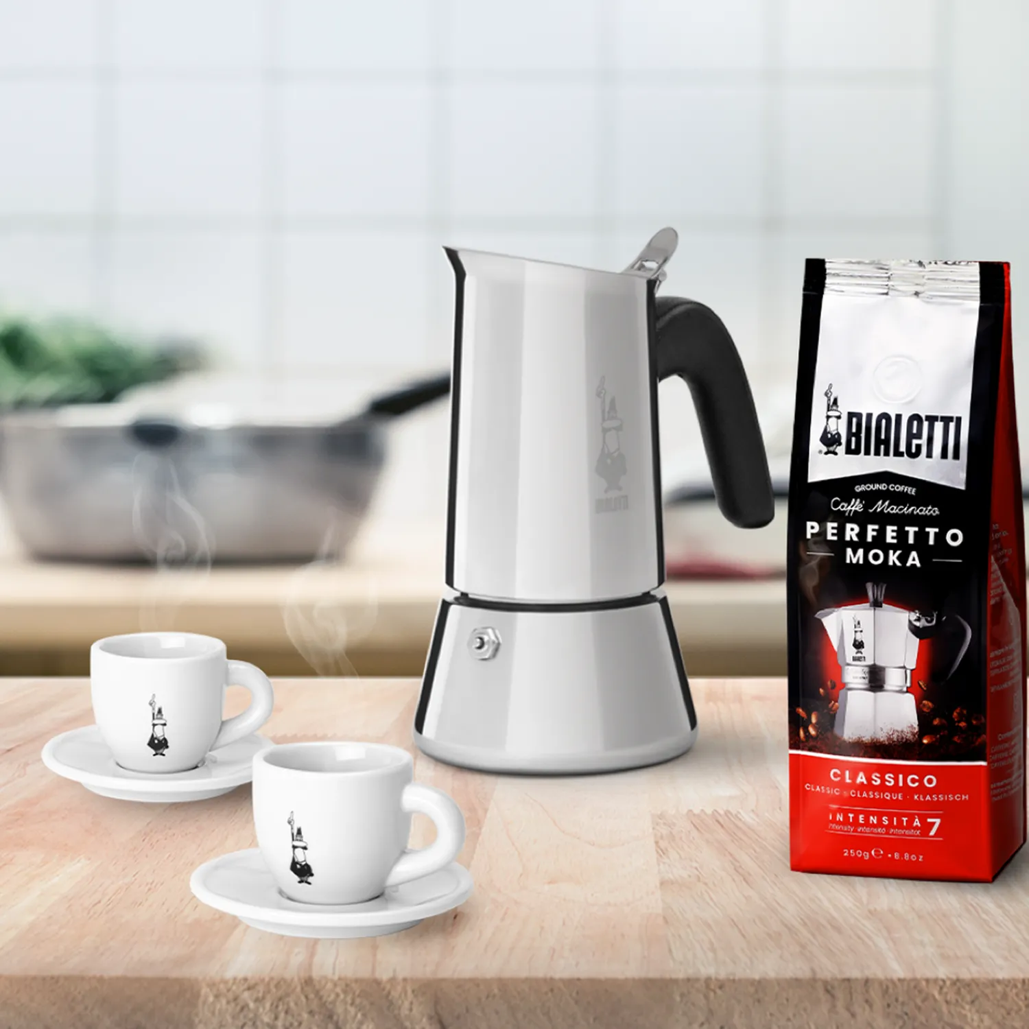 Bialetti Kaffe- & Teudstyr * Venus espressokande 4 kopper, sølv