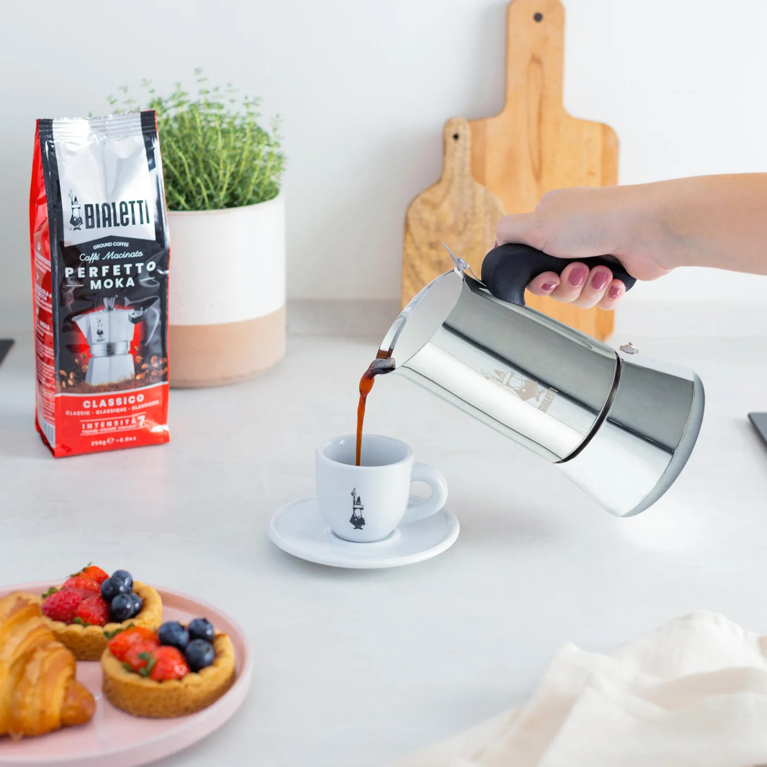 Bialetti Kaffe- & Teudstyr * Venus espressokande 4 kopper, sølv