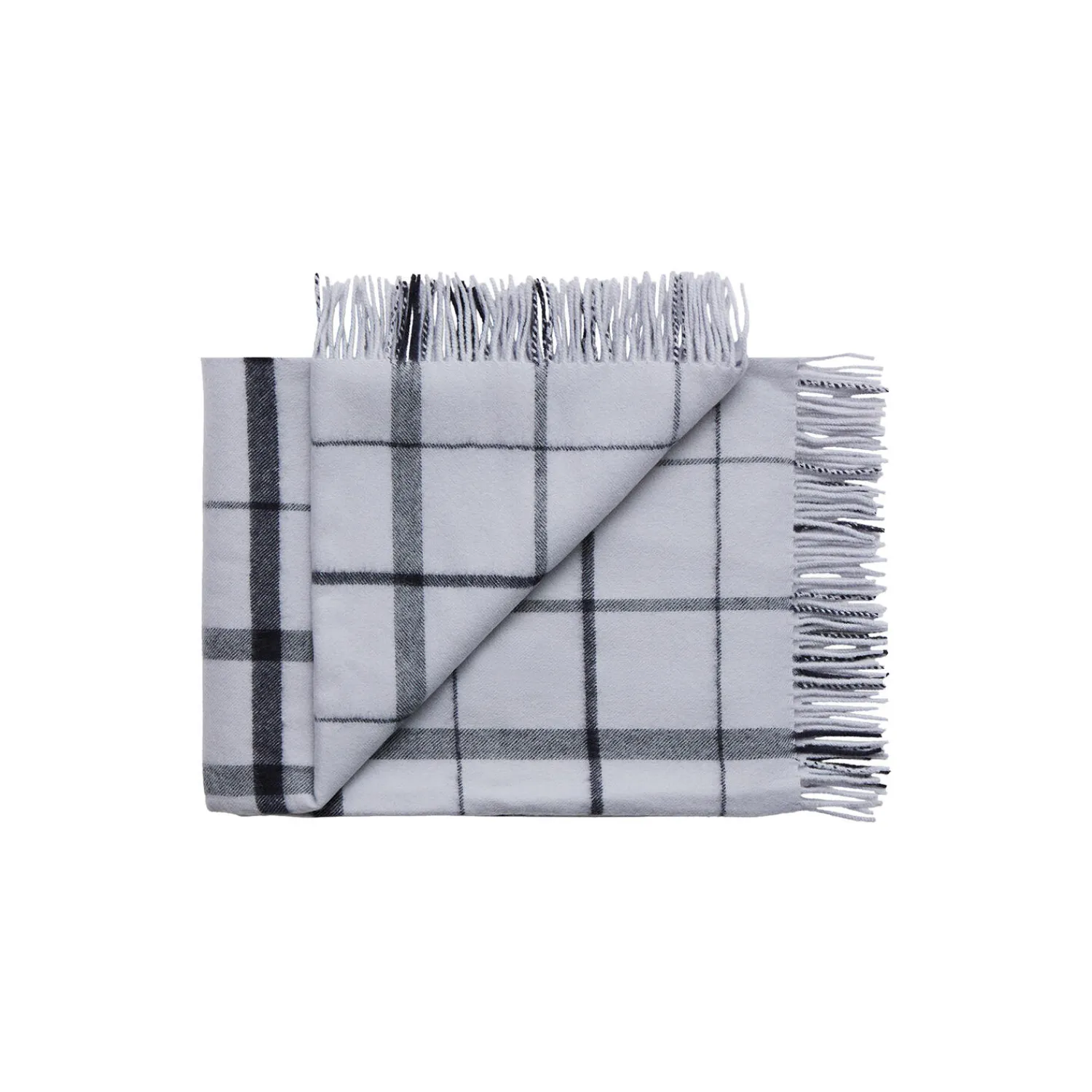Silkeborg Uldspinderi Plaider * Warp and Weft plaid, 02105 stable - concrete/midnight